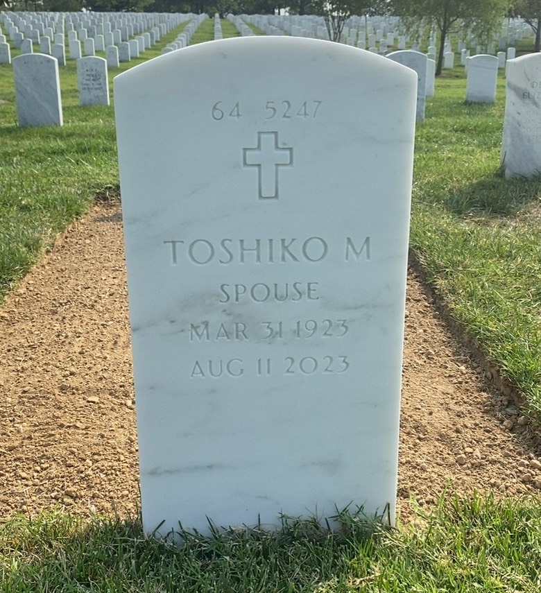 Back of headstone — Robert Ota