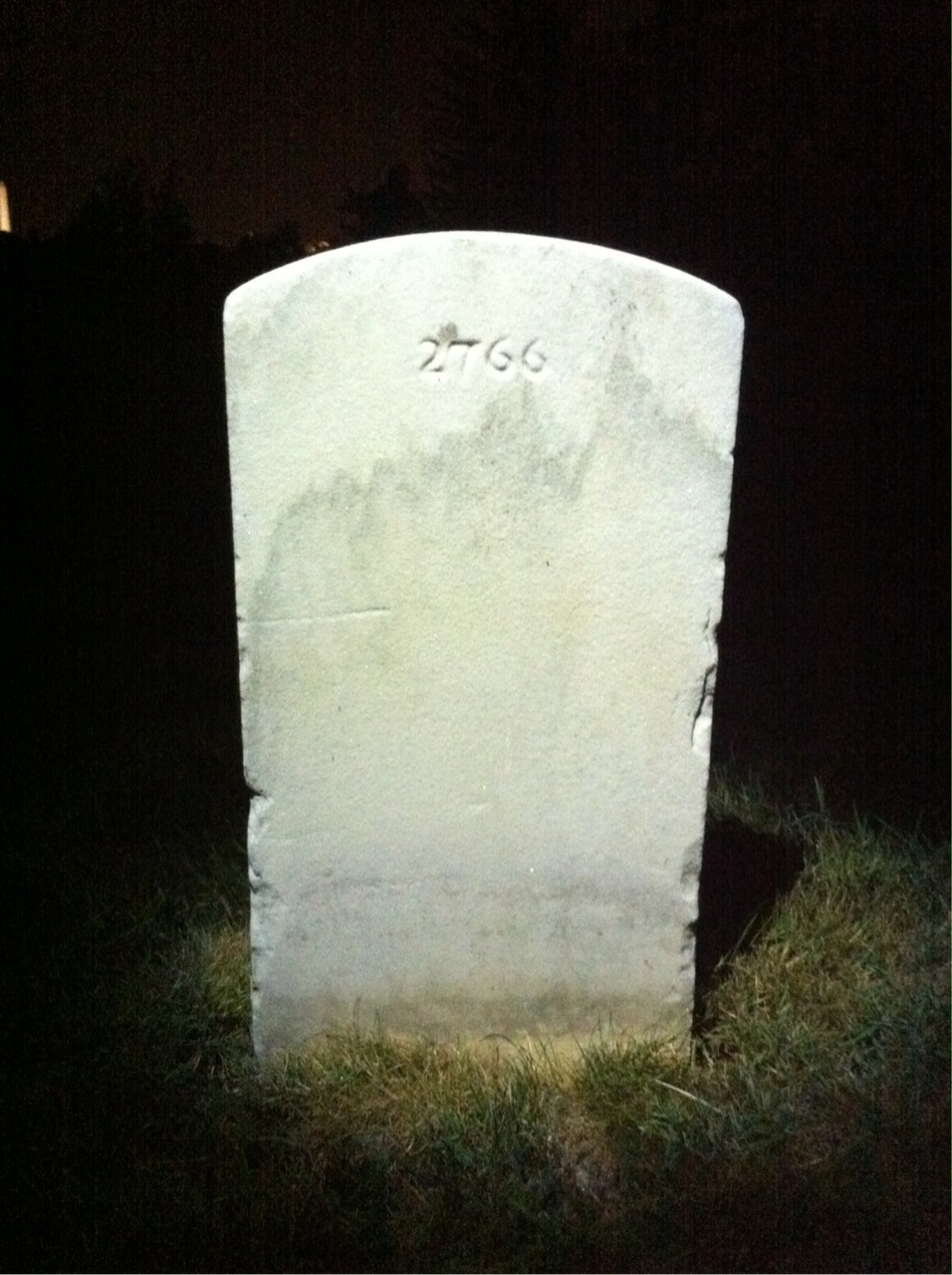 Back of headstone — Bernard Adams