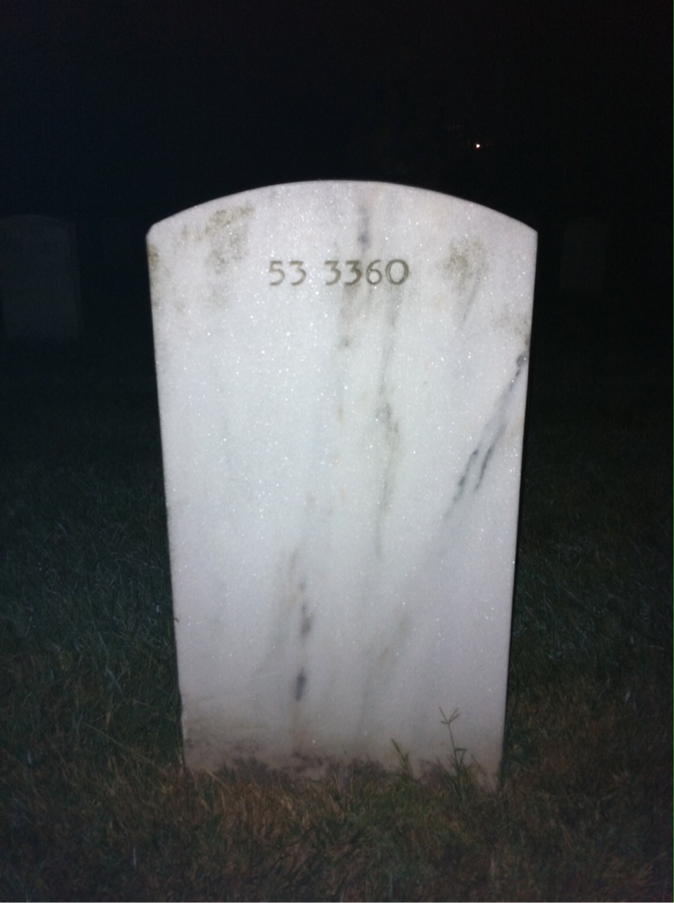 Back of headstone — Thomas H Marshall