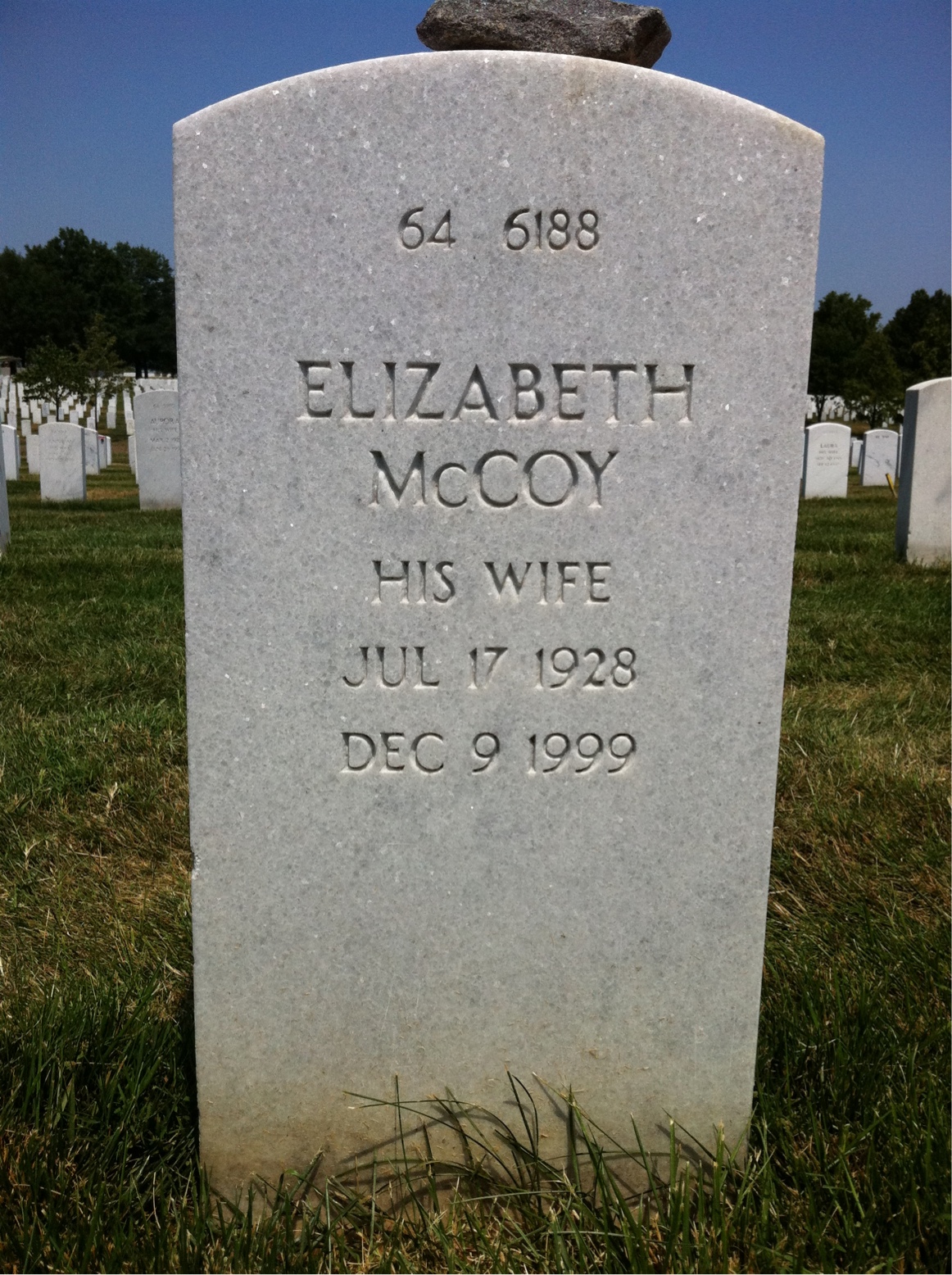 Back of headstone — Elizabeth Albert
