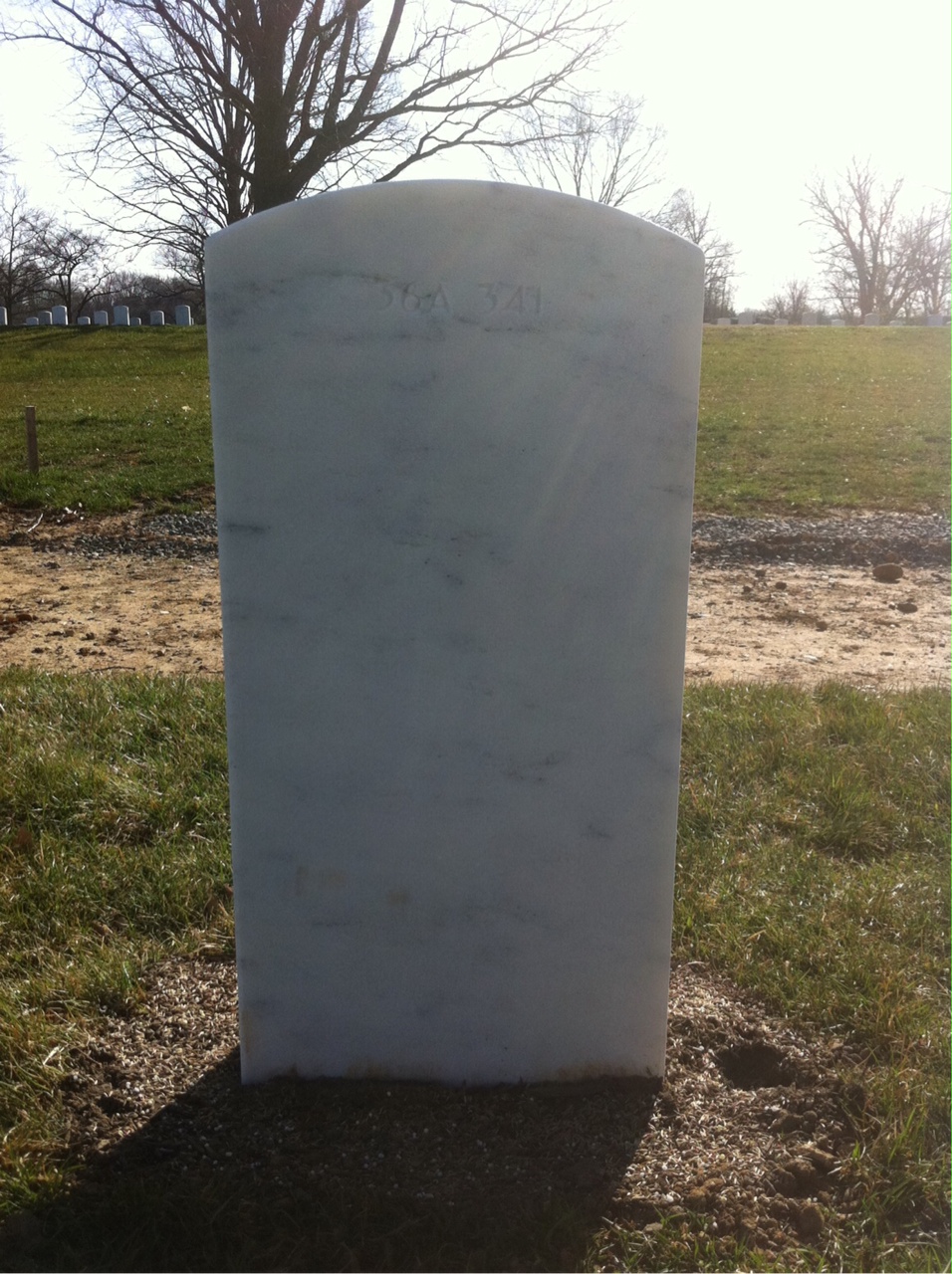 Back of headstone — Milton Frank Erickson