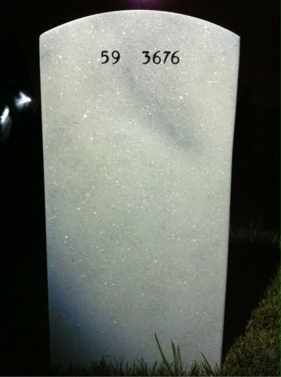 Back of headstone — Donald Coe