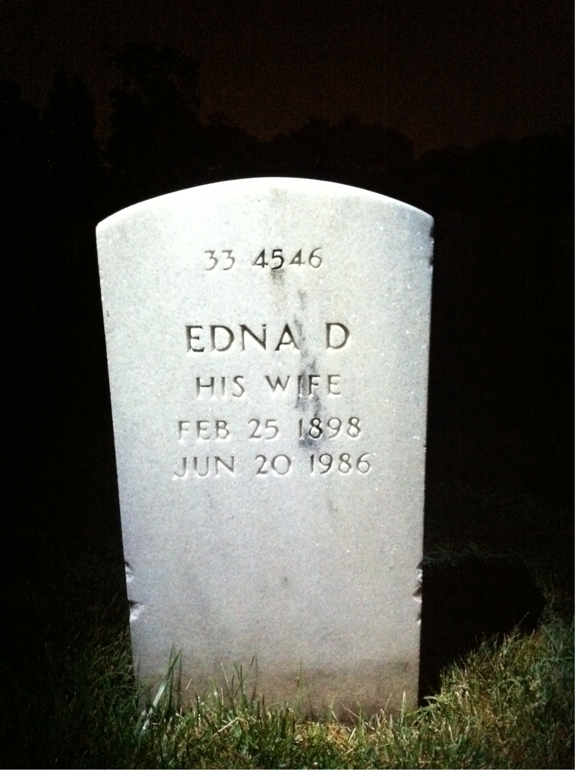 Back of headstone — Harry Cox