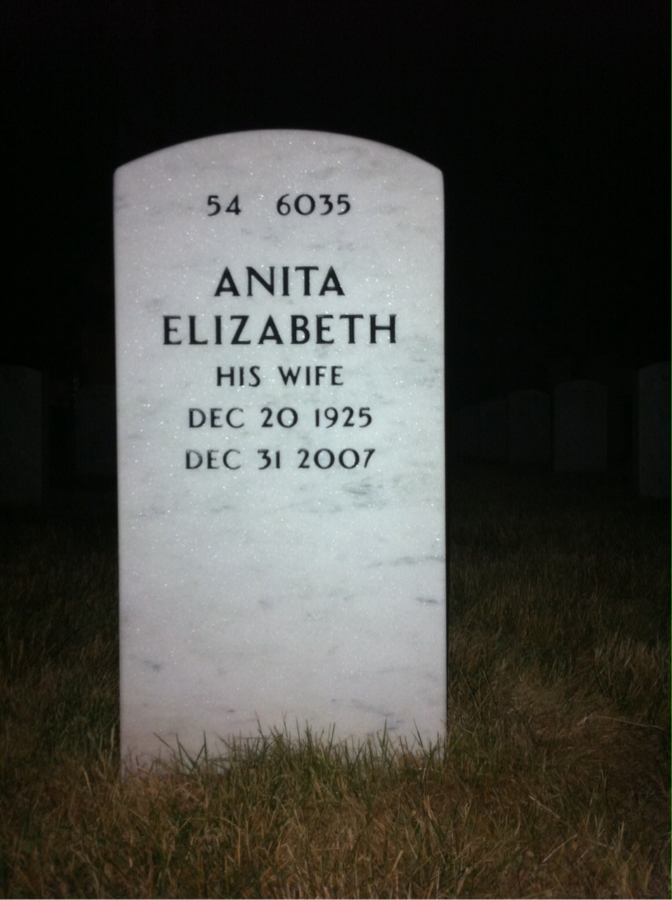 Back of headstone — Benjamin Ginn