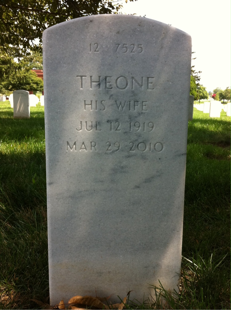 Back of headstone — John Bambacus