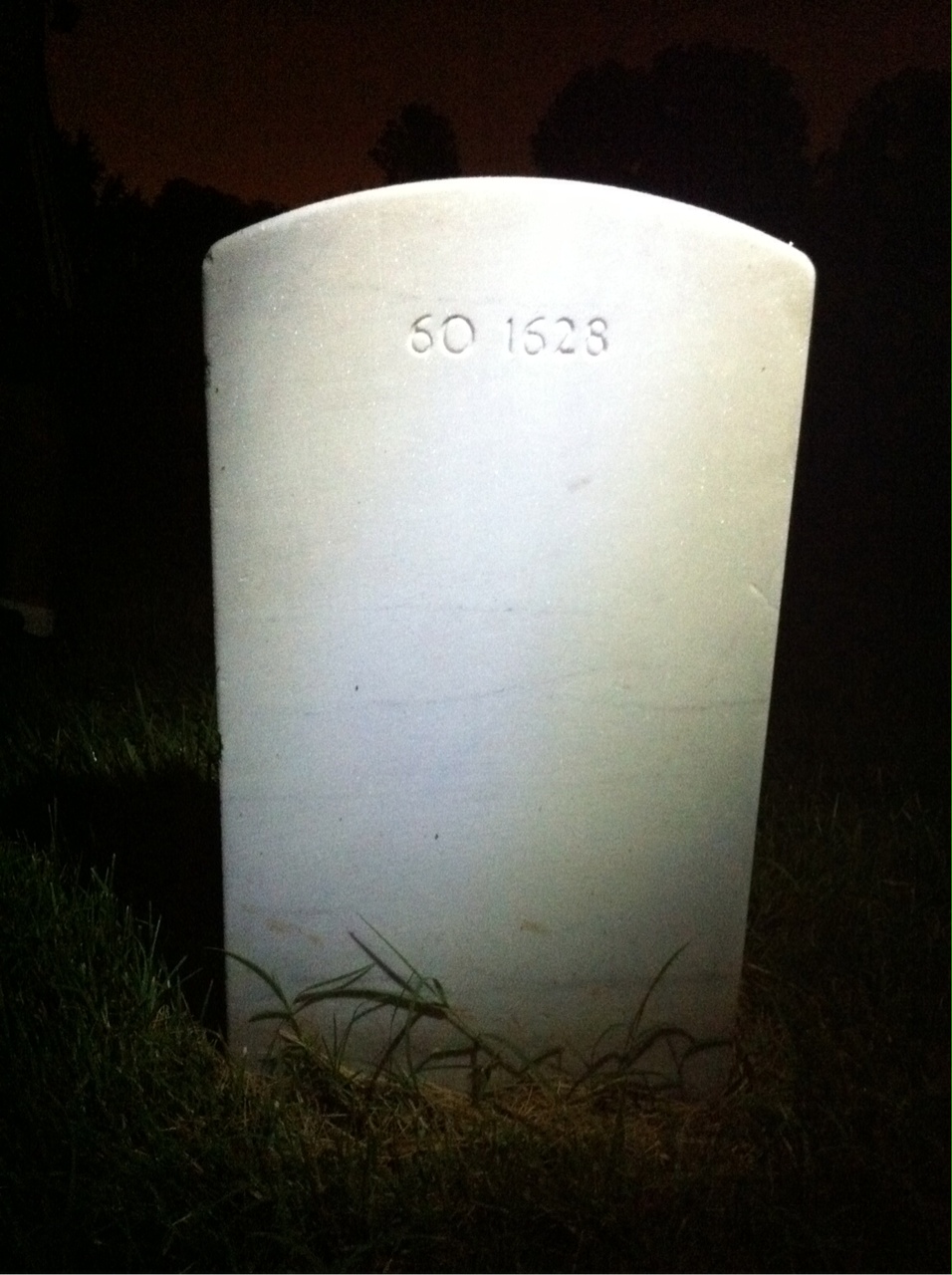 Back of headstone — William H Mark