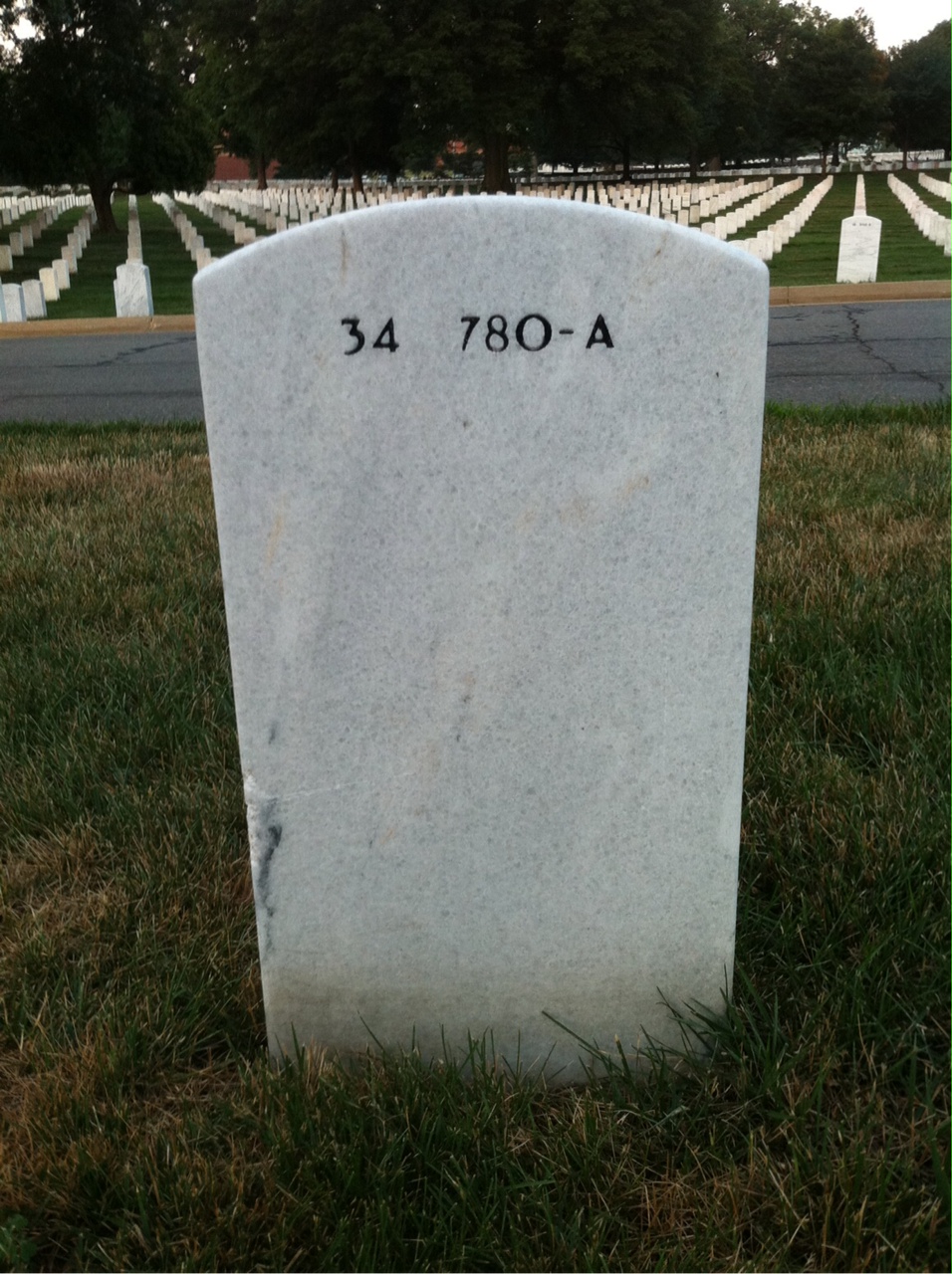 Back of headstone — William A Palmer