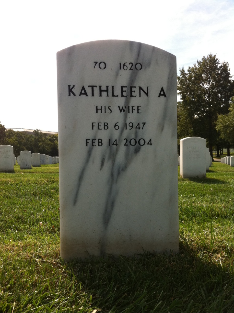 Back of headstone — William Tate
