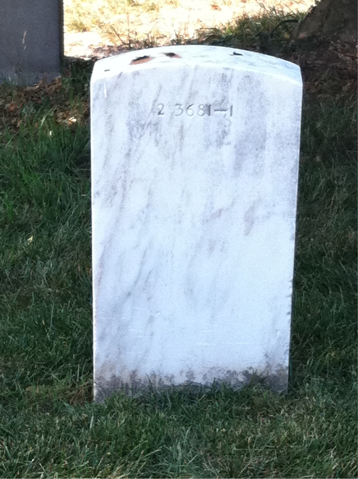 Back of headstone — Burnett Brennan