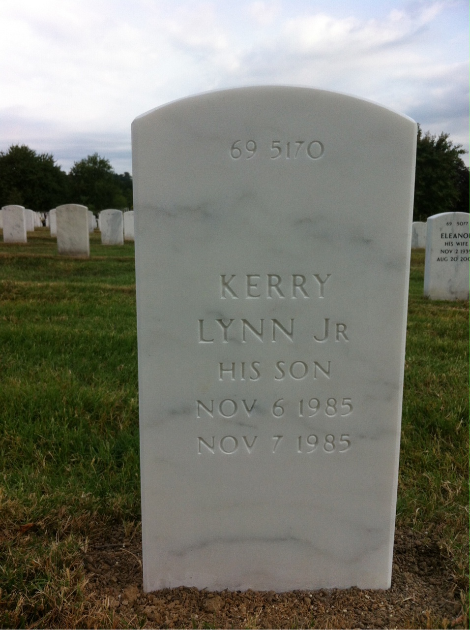 Back of headstone — Kerry Anderson