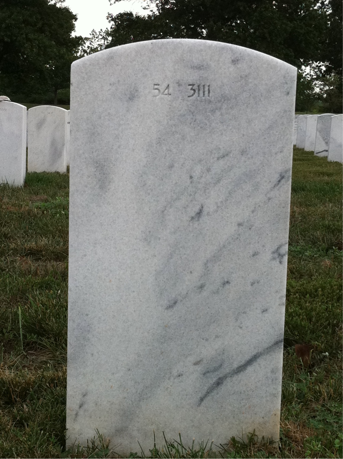 Back of headstone — Henry Allen