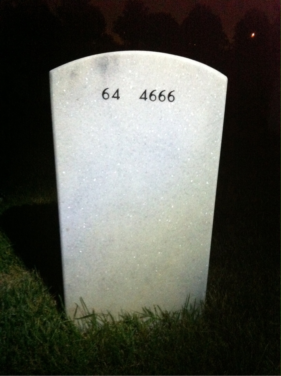 Back of headstone — Frank Thomas
