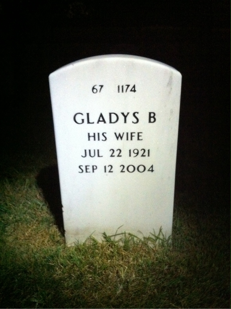 Back of headstone — Walter Jarosz
