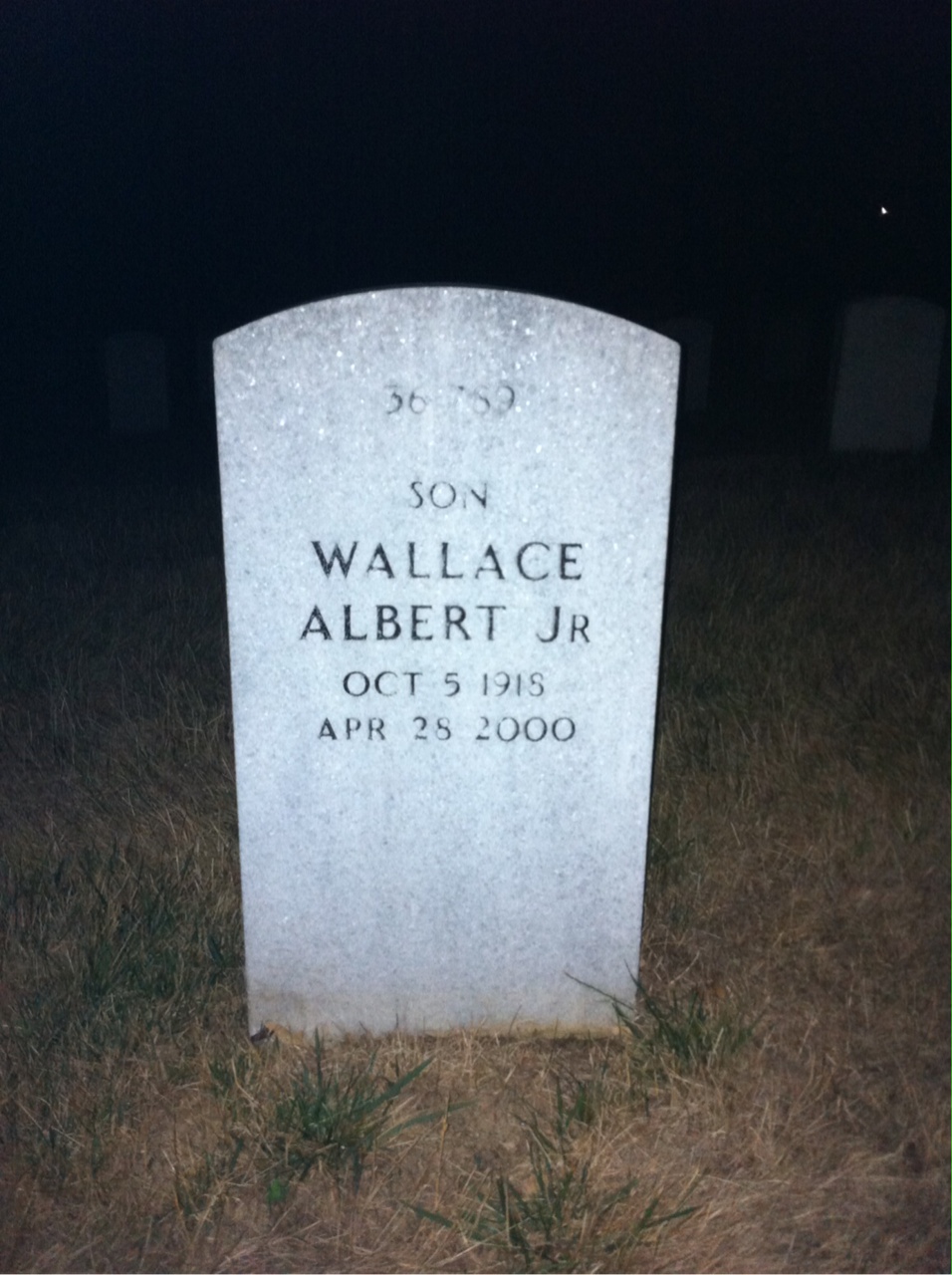 Back of headstone — Wallace Milstead