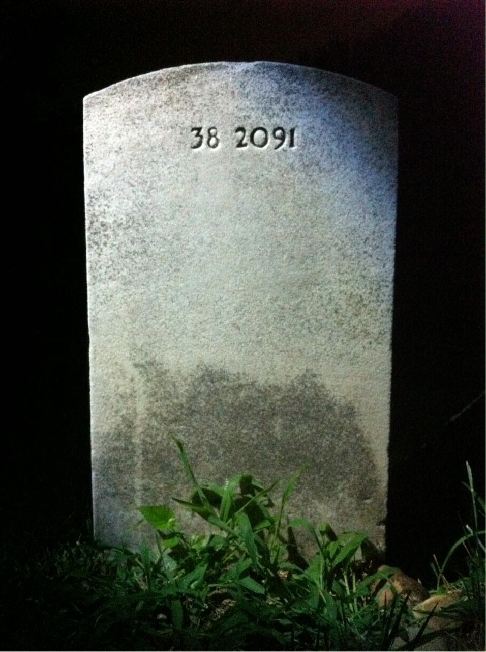 Back of headstone — John Monaghan