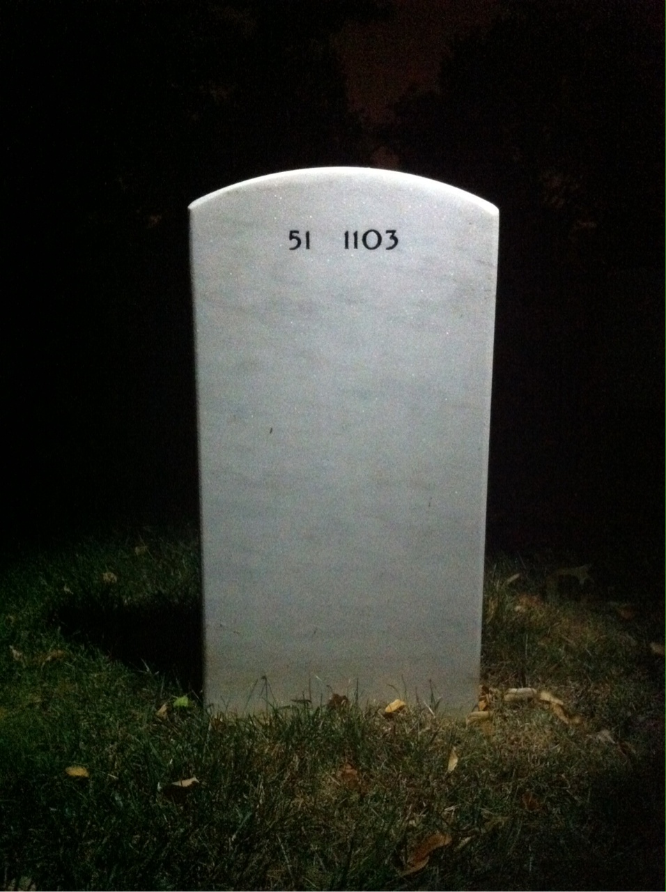 Back of headstone — Frank Graves
