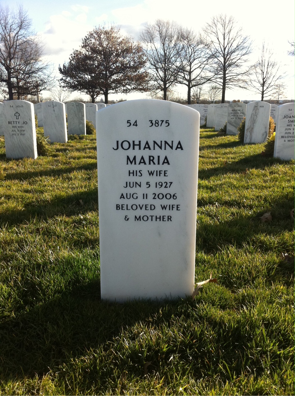 Back of headstone — Otto Krueger