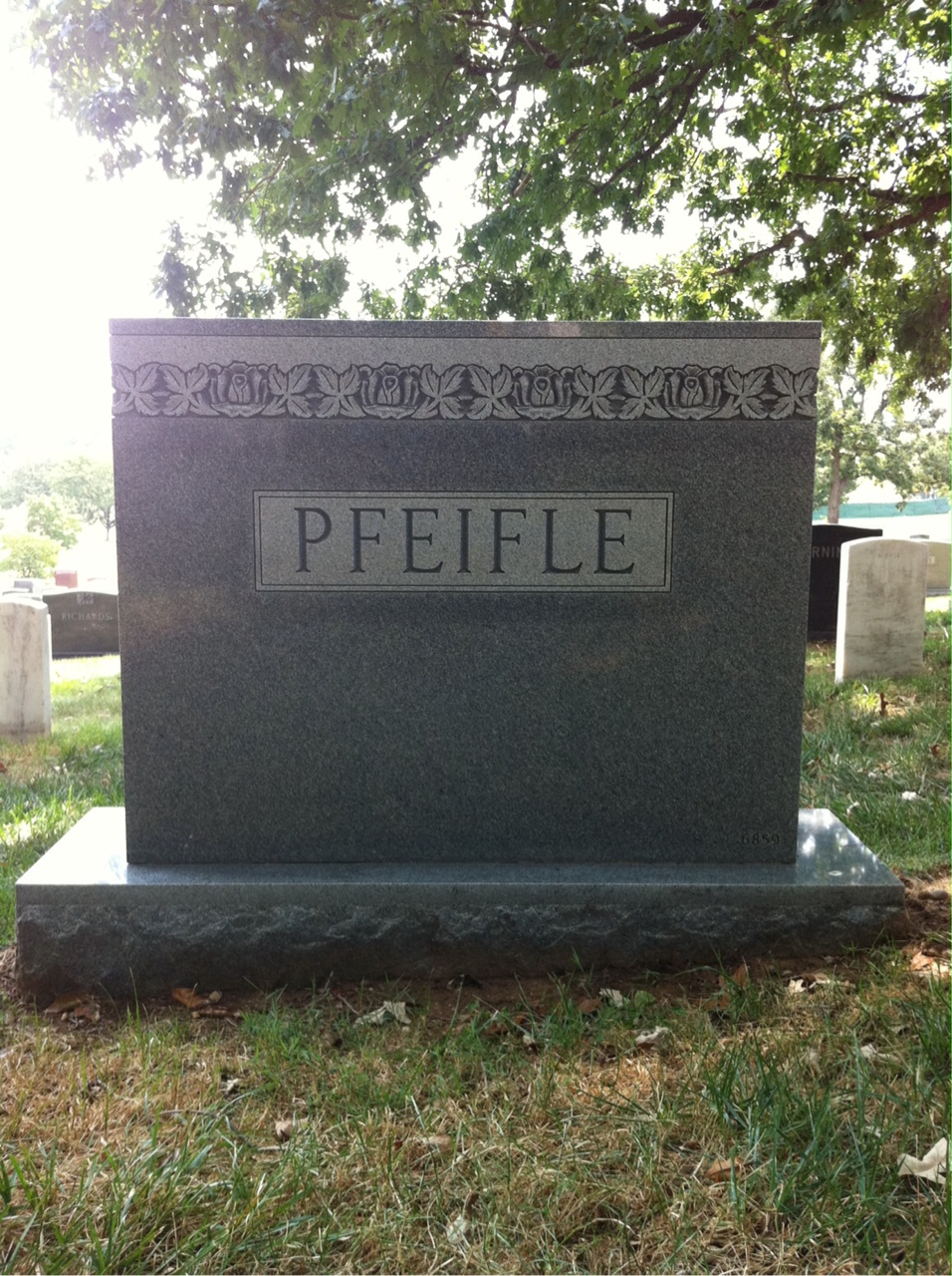Back of headstone — Richard Pfeifle