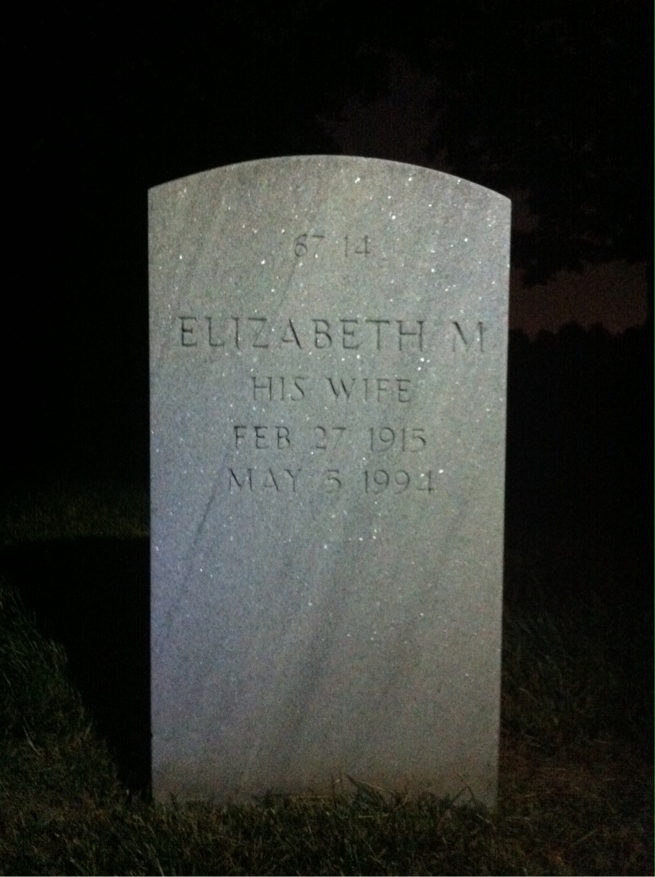 Back of headstone — Frank E Berry