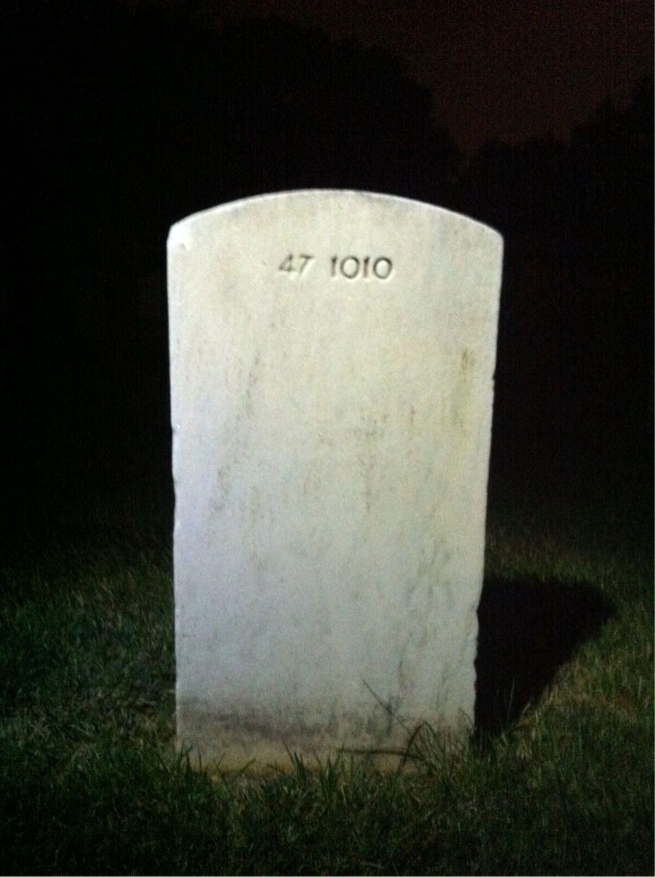 Back of headstone — Charles Mitchell