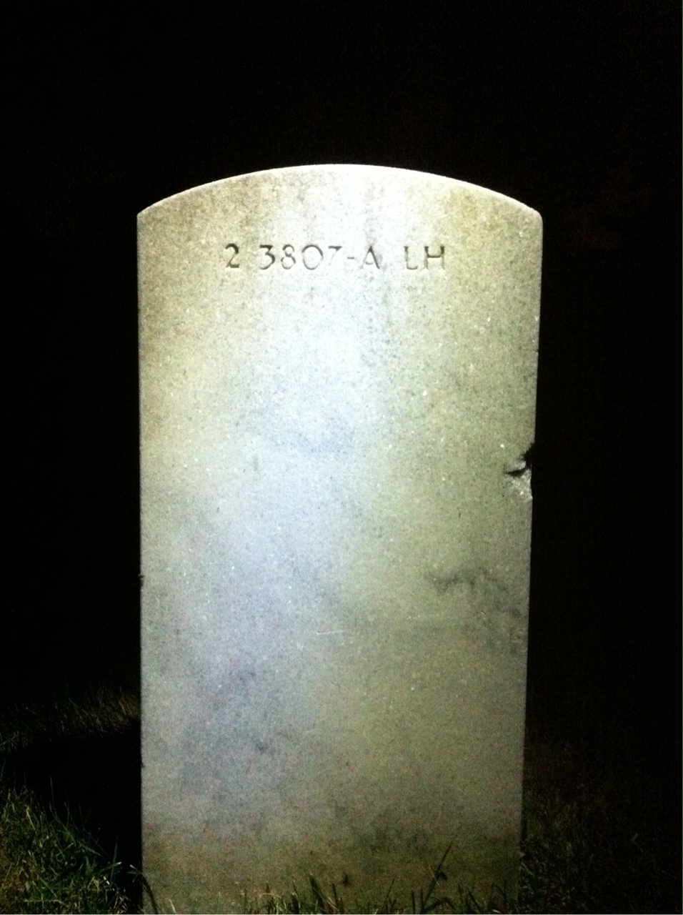 Back of headstone — Roy M Thoroughman