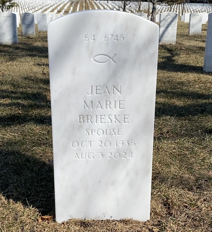 Back of headstone — William C Brieske