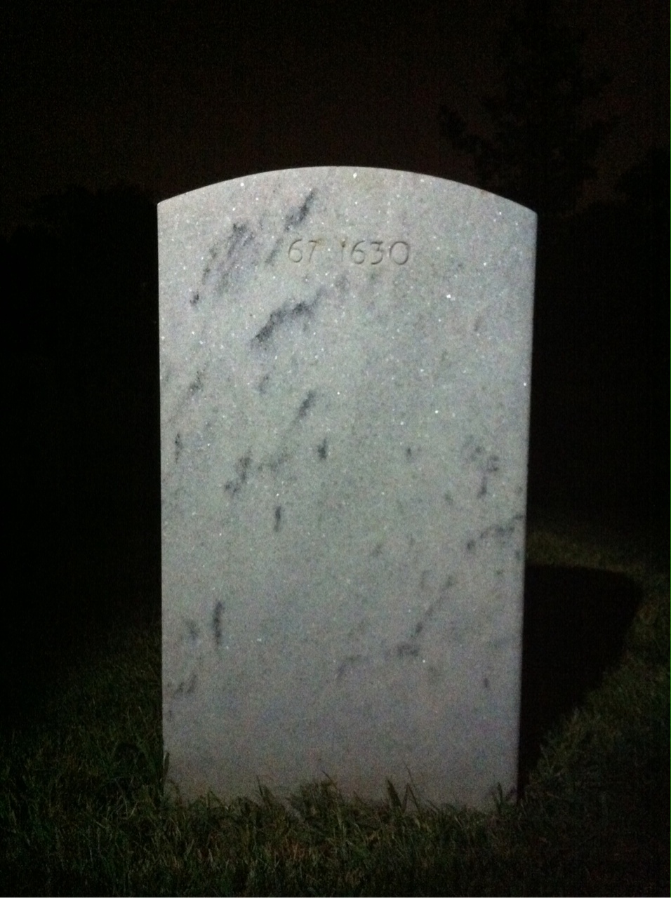 Back of headstone — Willie James Stovall