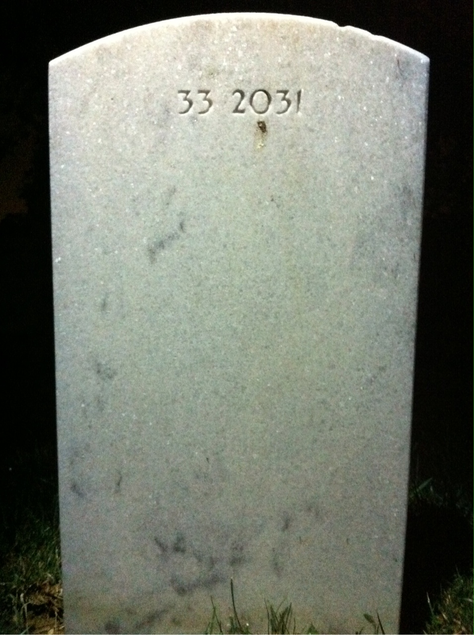 Back of headstone — Margaret Moore