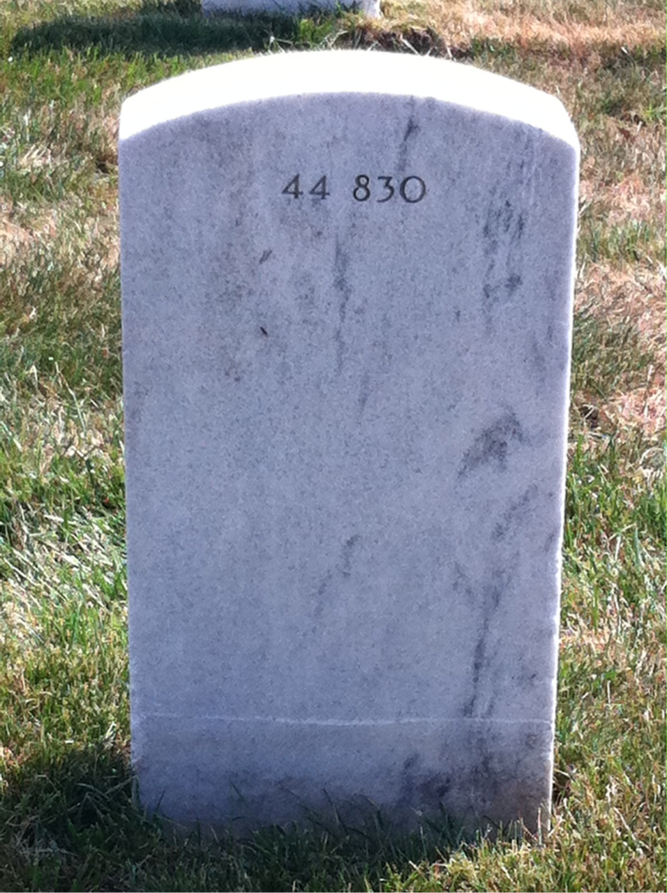 Back of headstone — William E Johnson