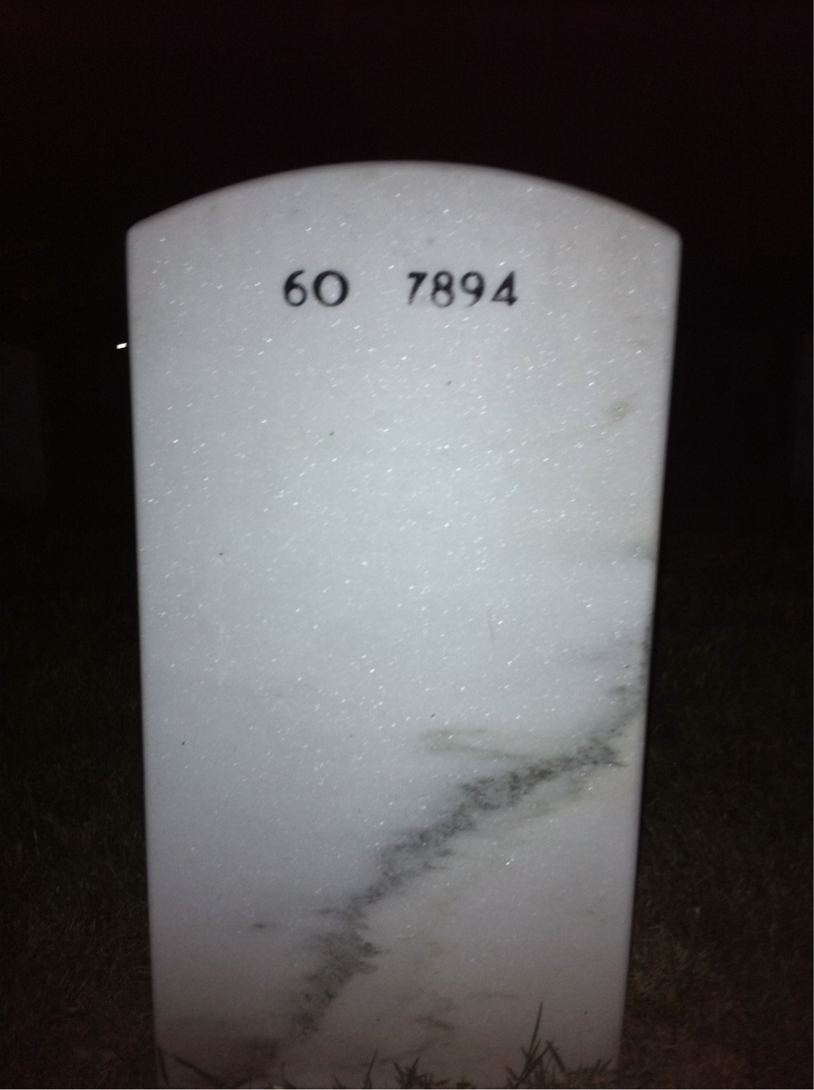 Back of headstone — Paul Black