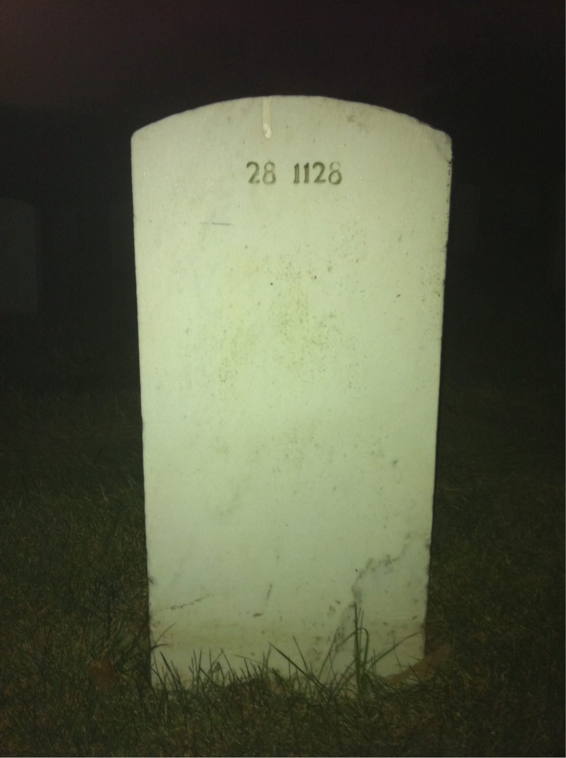 Back of headstone — William Atkinson