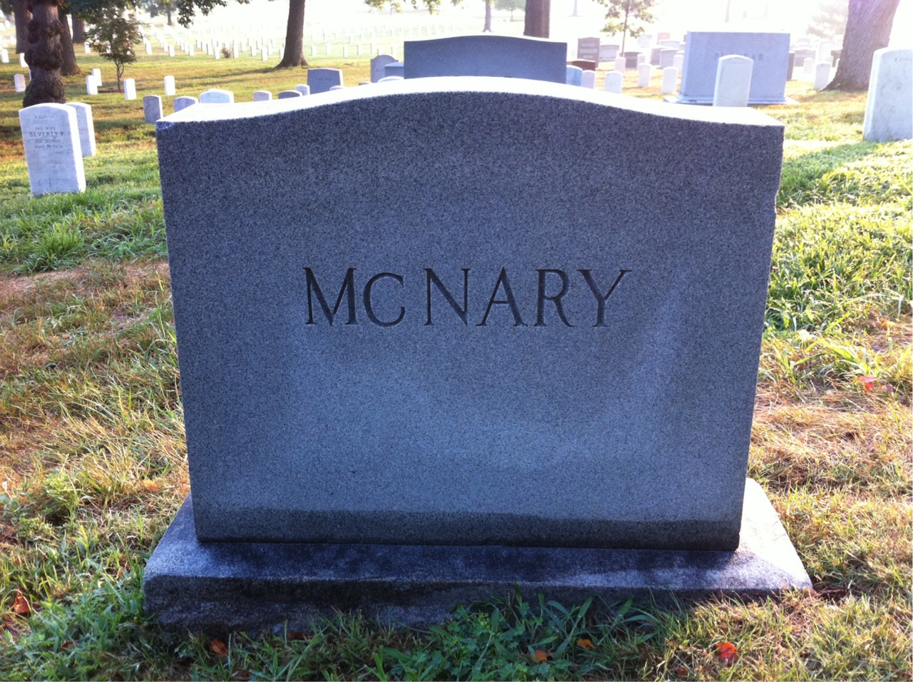 Back of headstone — James Mcnary
