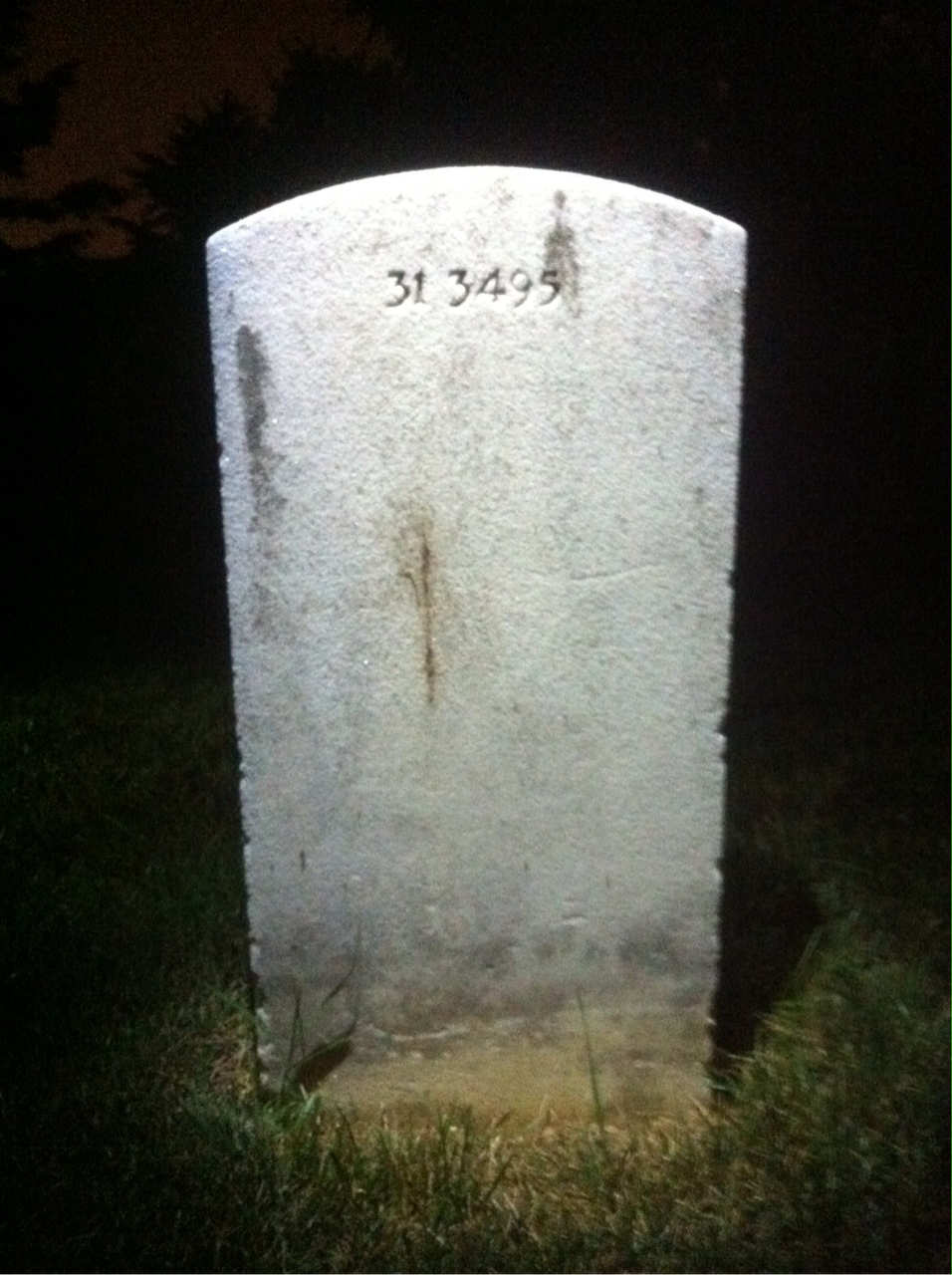 Back of headstone — Clyde Mitchell
