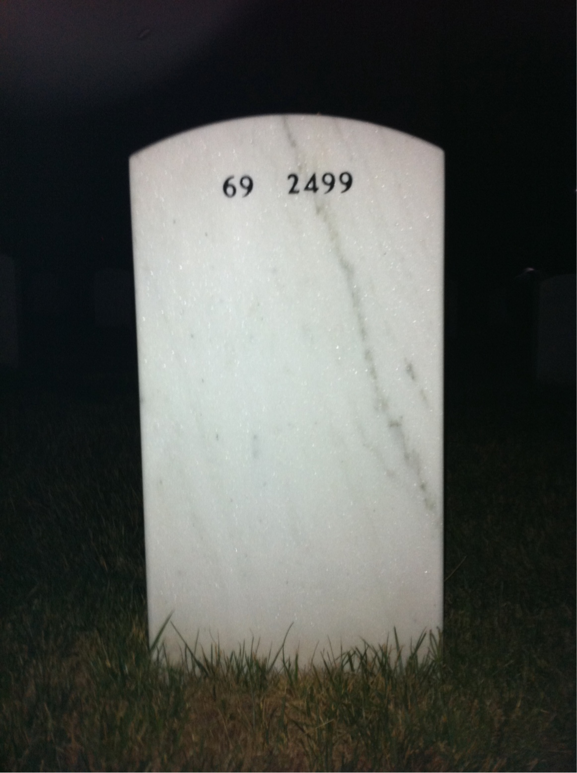 Back of headstone — Delano Williams