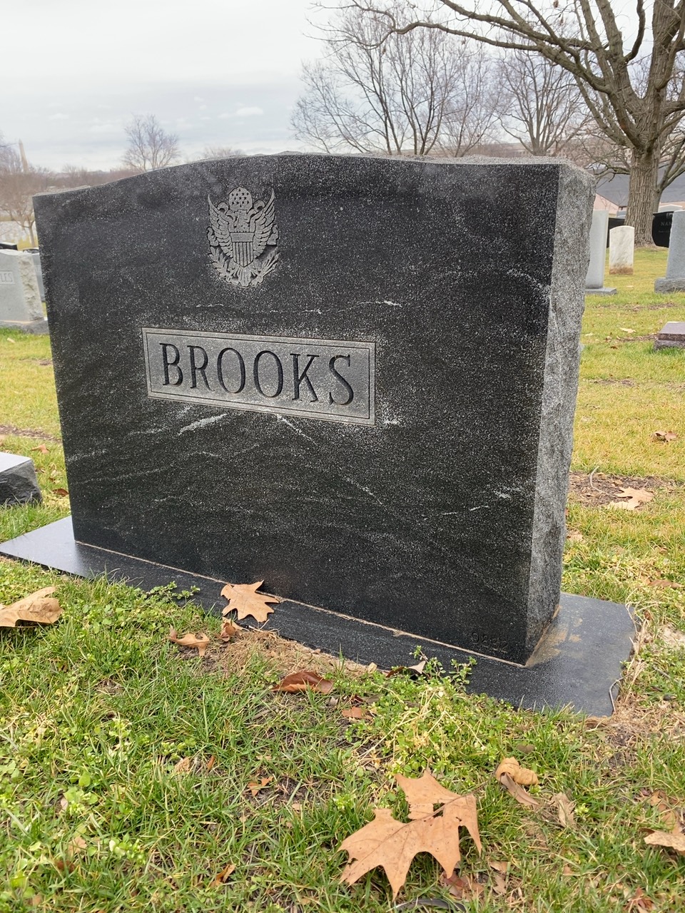 Back of headstone — Alfred Brooks