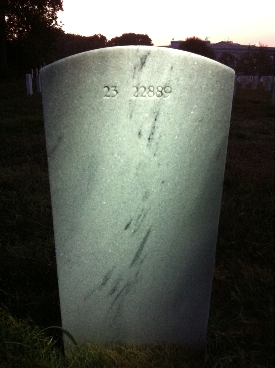 Back of headstone — Robert Miller