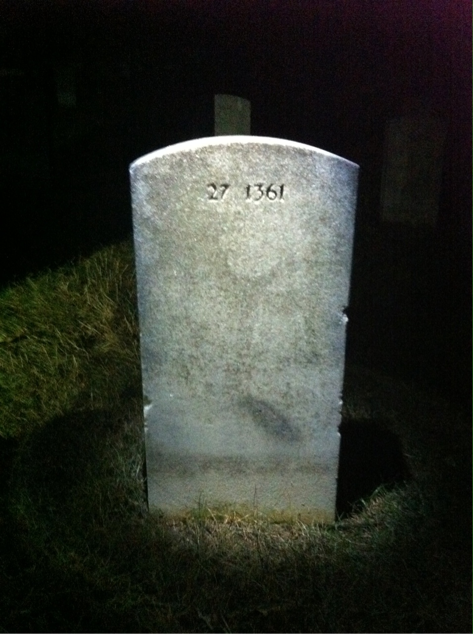 Back of headstone — R Bennett