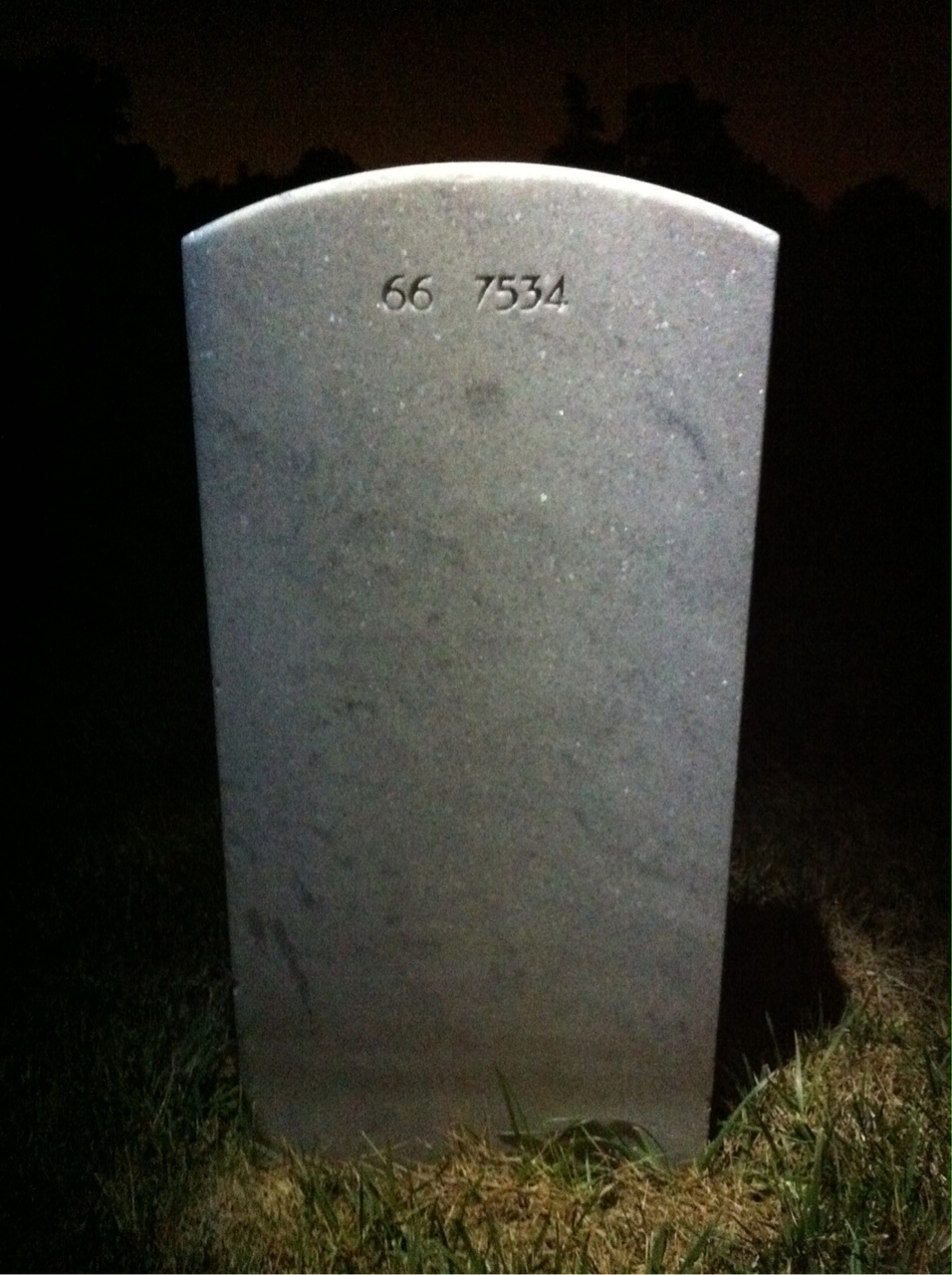 Back of headstone — Harold Baggette
