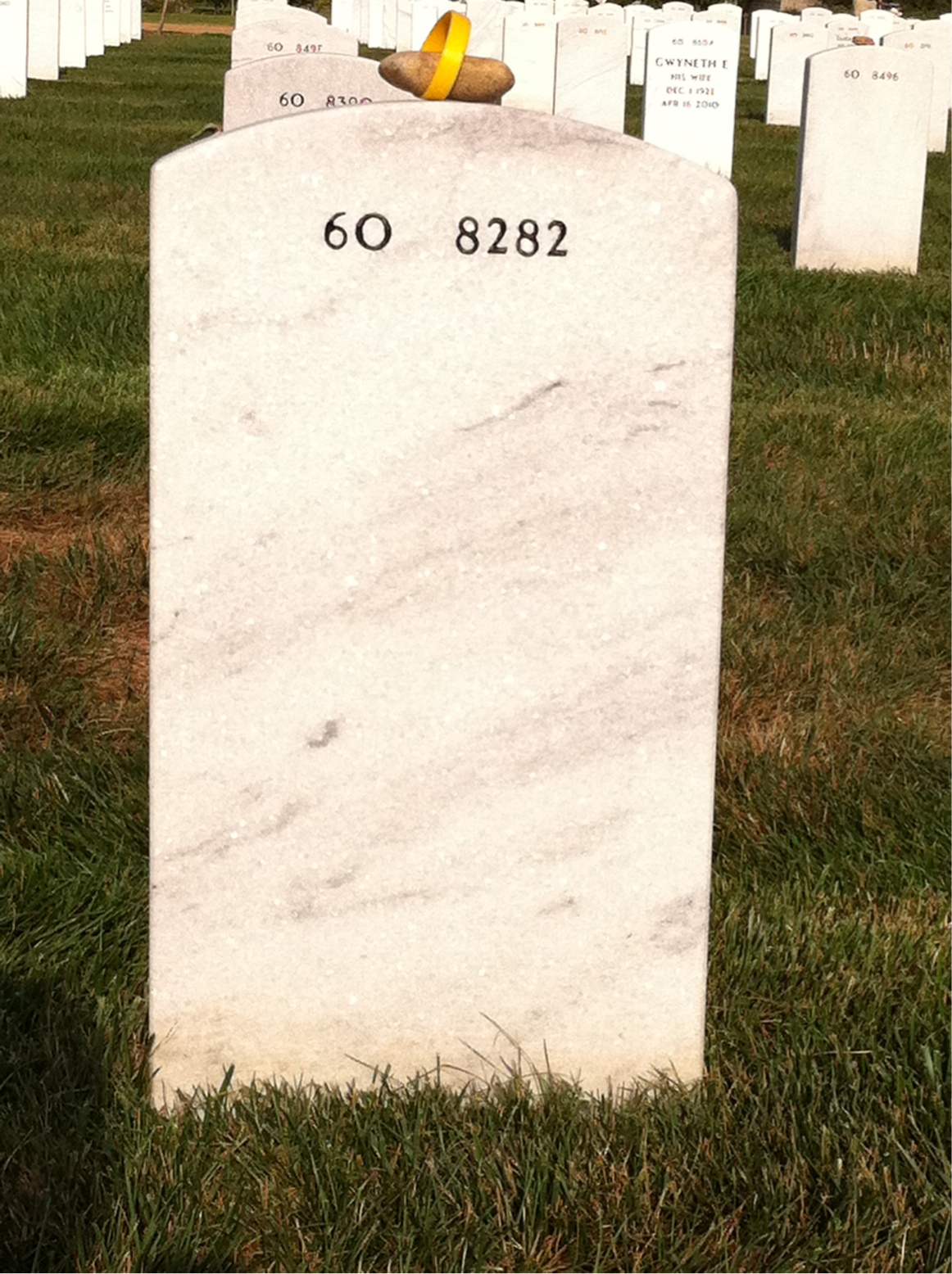 Back of headstone — Ryan Baumann