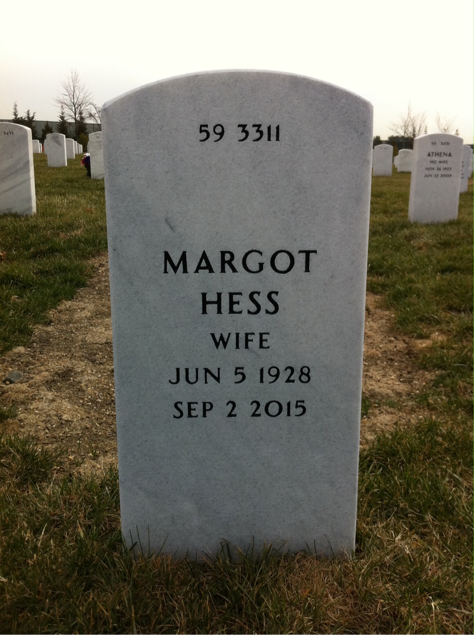 Back of headstone — Gilbert Hahn