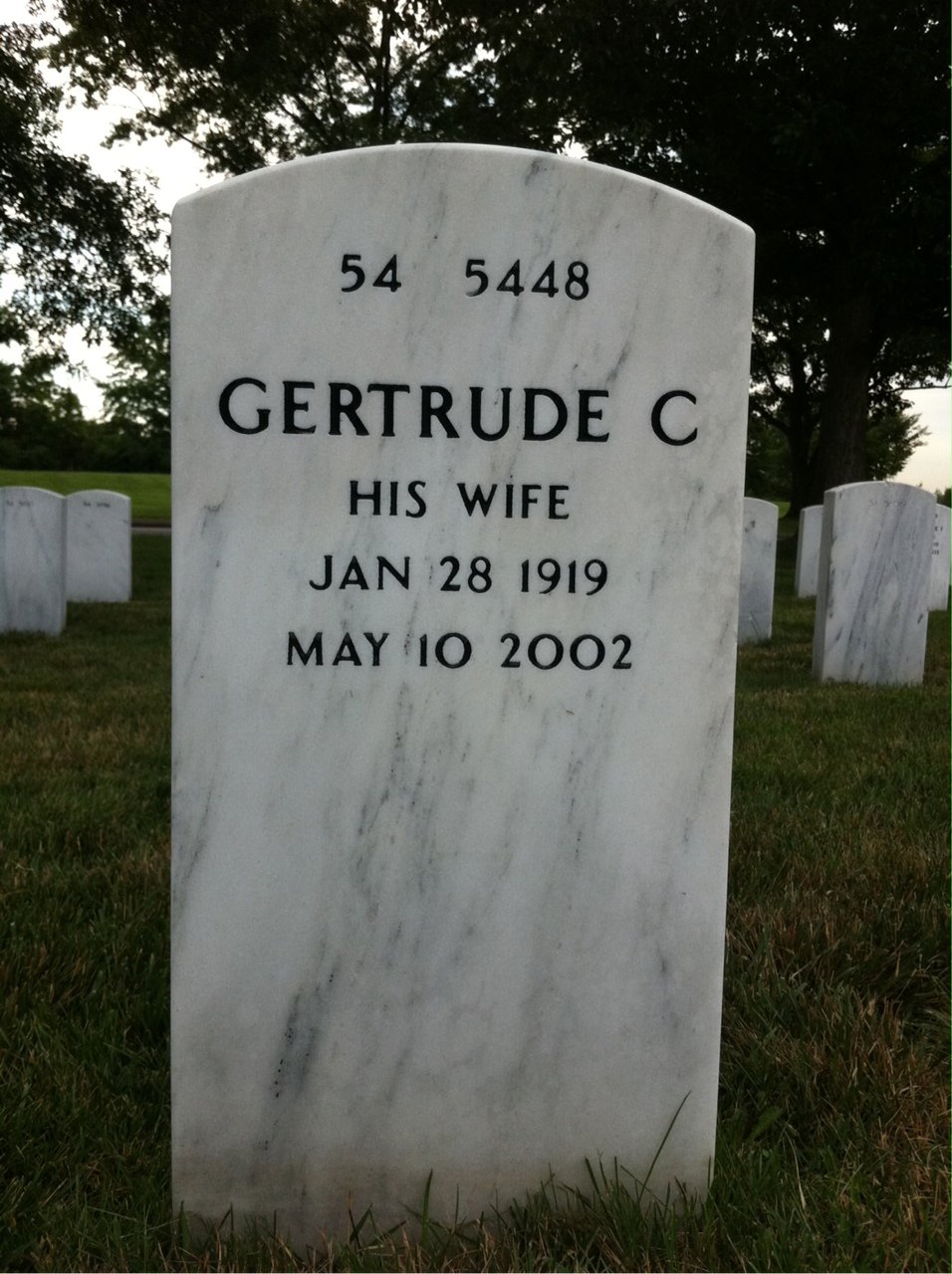 Back of headstone — Mitchell Mabardy
