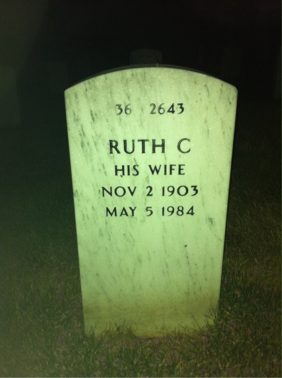 Back of headstone — Lloyd Akerblom