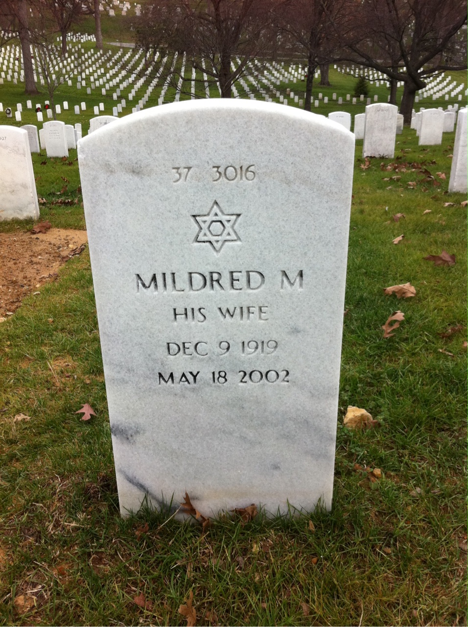 Back of headstone — Mildred Morin