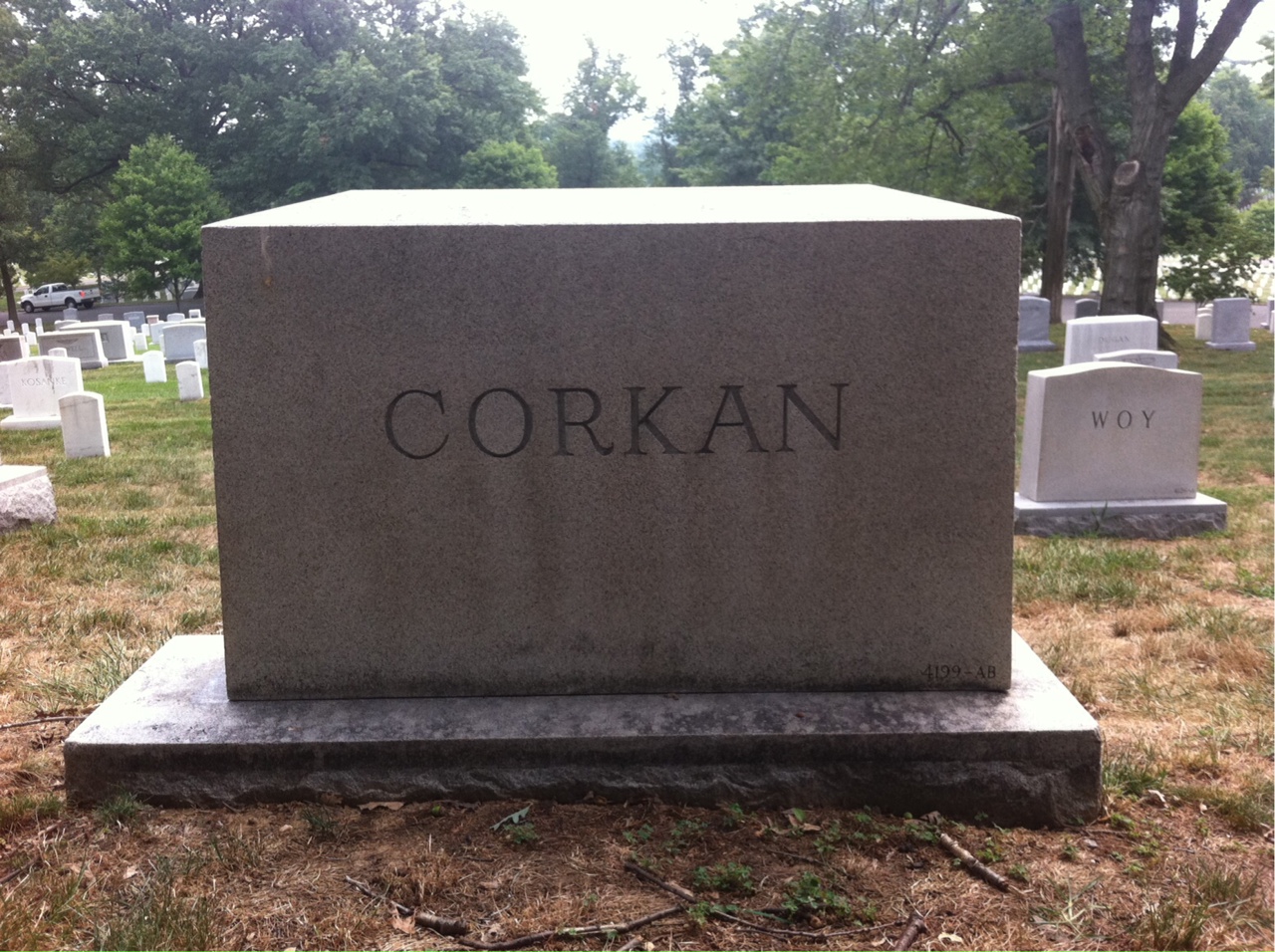 Back of headstone — Irene Corkan