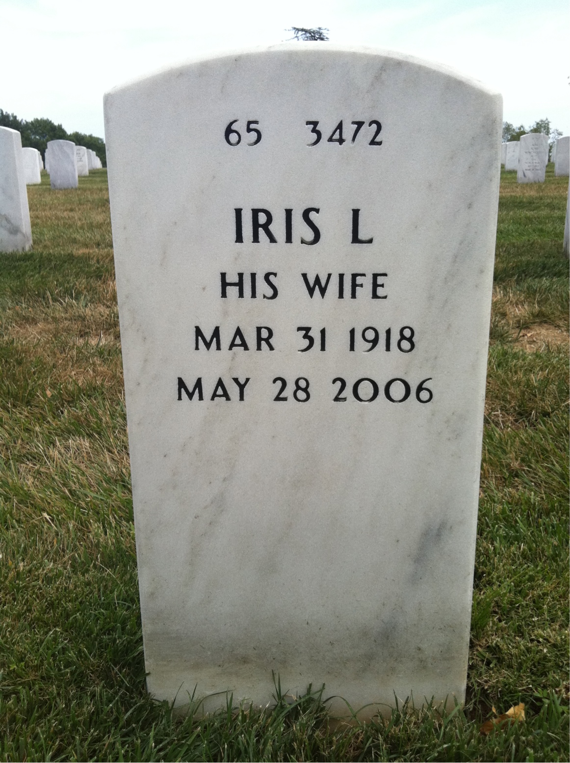 Back of headstone — Morris Jones