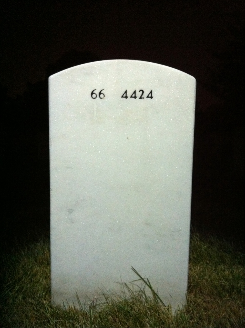 Back of headstone — Azariah Herbert