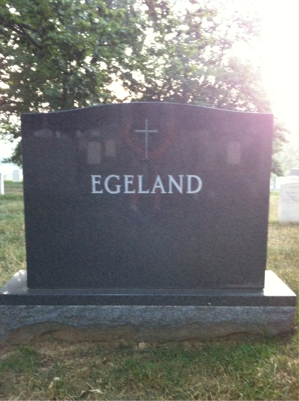 Back of headstone — Andrew Egeland