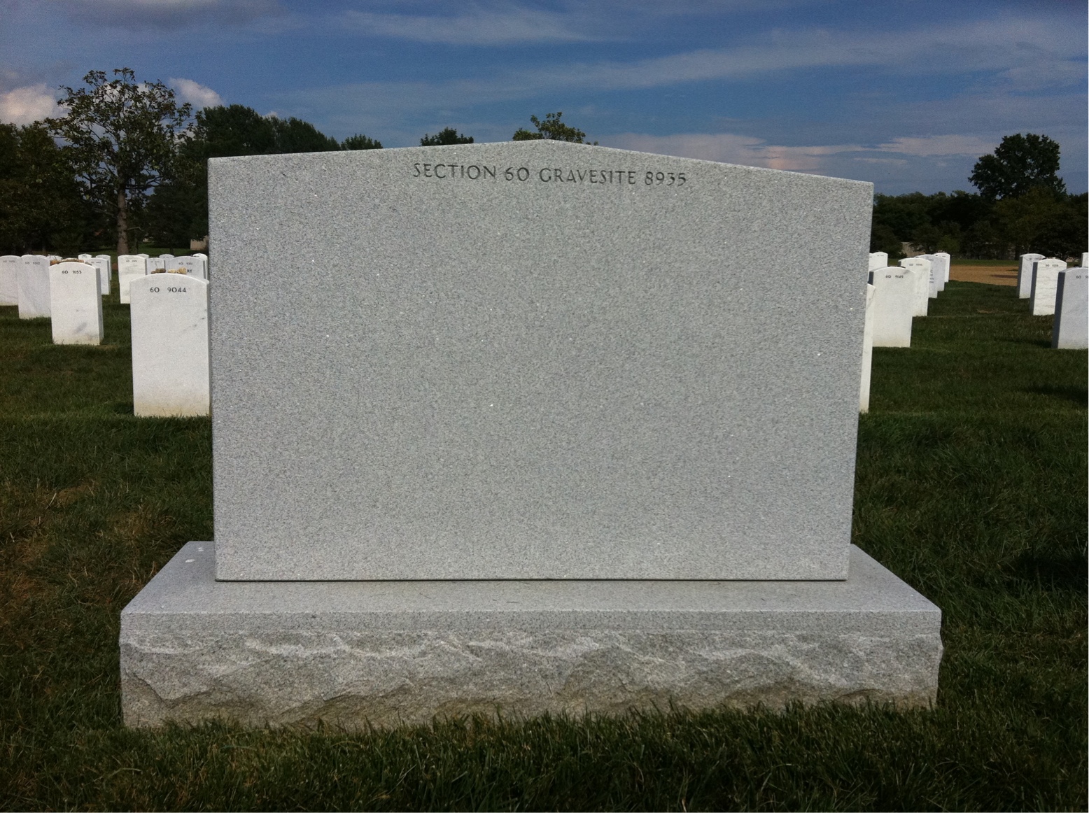Back of headstone — Russell Poor