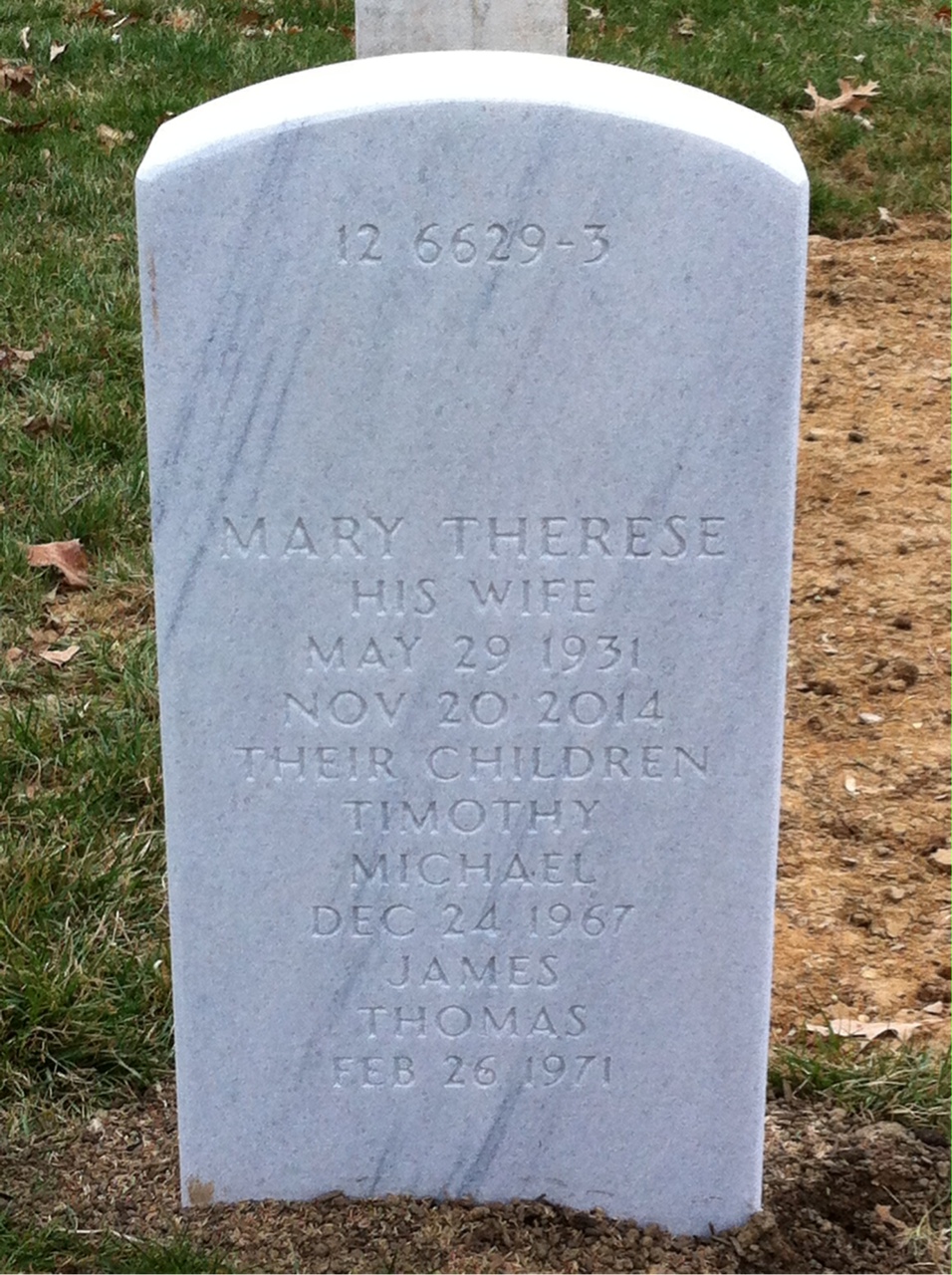 Back of headstone — Paul Mcmahon