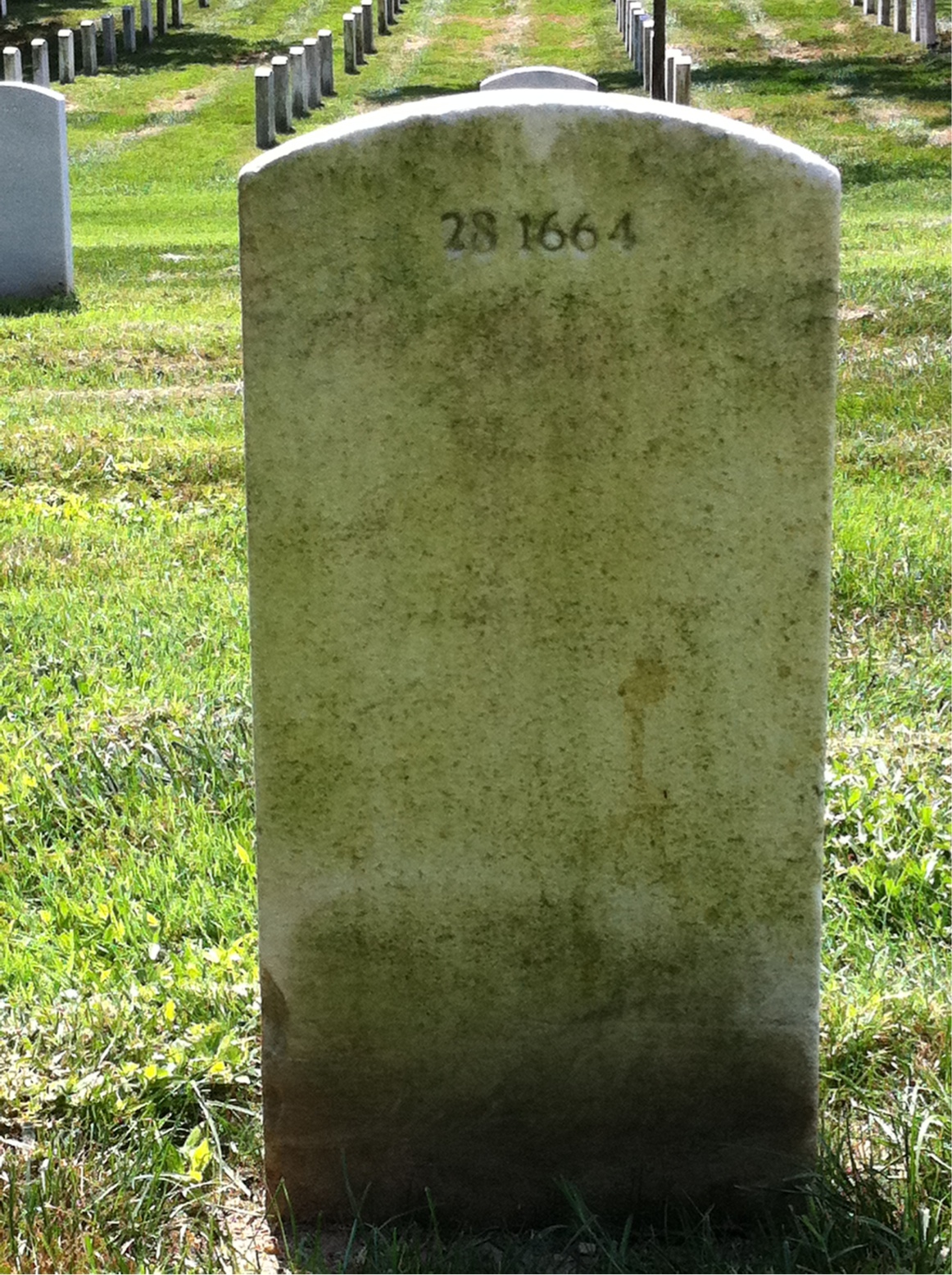 Back of headstone — Eugene Adkins
